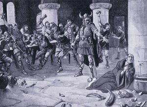 The martyrdom of Alphege, Palm Sunday AD1016 by Joseph Ratcliffe Skelton